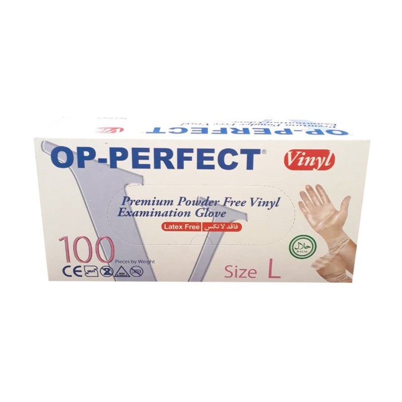 دستکش یکبار مصرف وینیل OP-PERFECT بسته 100 عددی