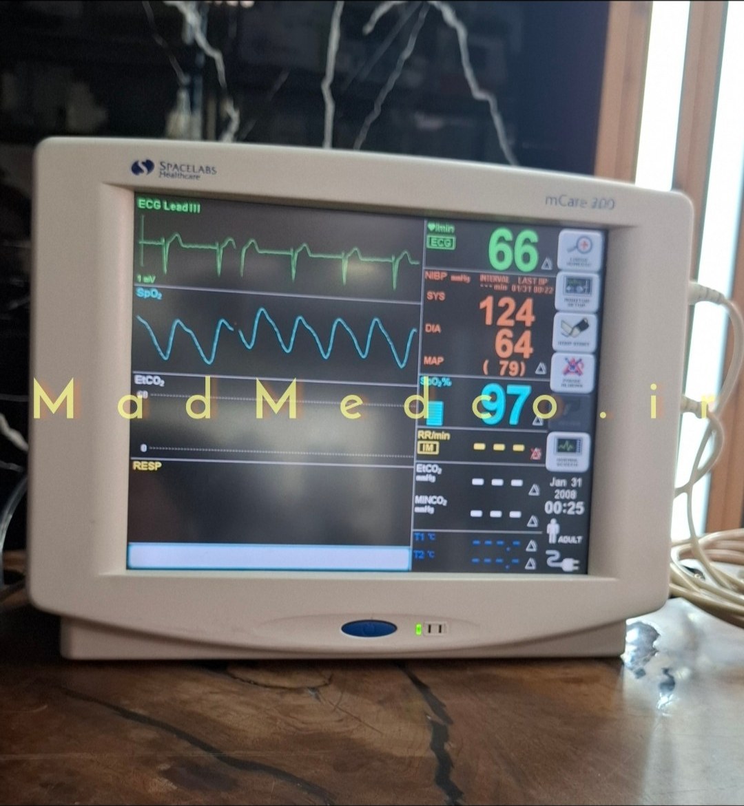 مانیتور علائم حیاتی spacelab مدل mcare200 اسپیس لب استوک صفحه لمسی تاچ با یک سال گارانتی پزشکی و دامپزشکی 12 اینچ