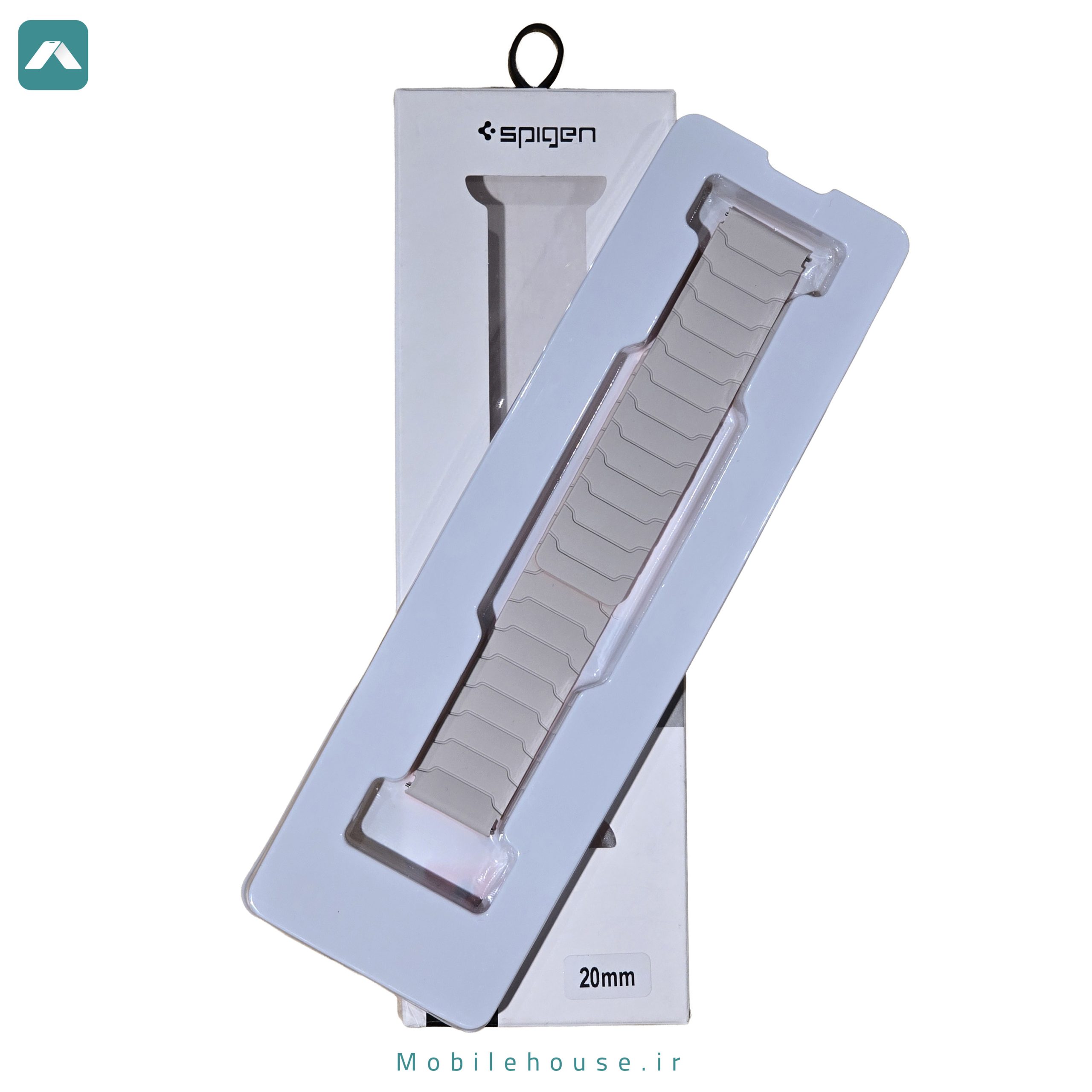 بند سیلیکونی اسپیگن مخصوص ساعت هوشمند سامسونگ مدل magnetic loop عرض 20 میلیمتر رنگ خاکی