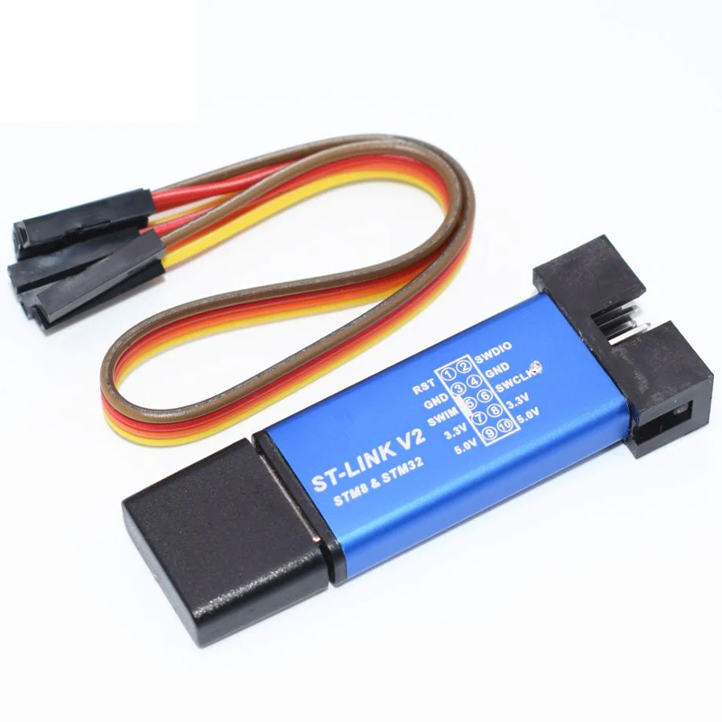 پروگرامر کوچک ST-Link V2 ویژه برد های STM8 و STM32 اورجینال فروش عمده (بسته 20 عددی)
