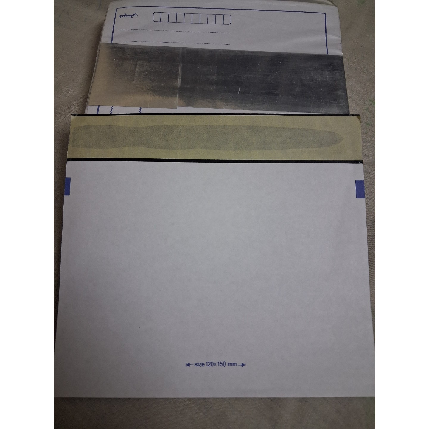 پاکت پستی نایلون (لمینت)مشکی سایز سی دی CD طرح آدرس دار بسته 100 عددی