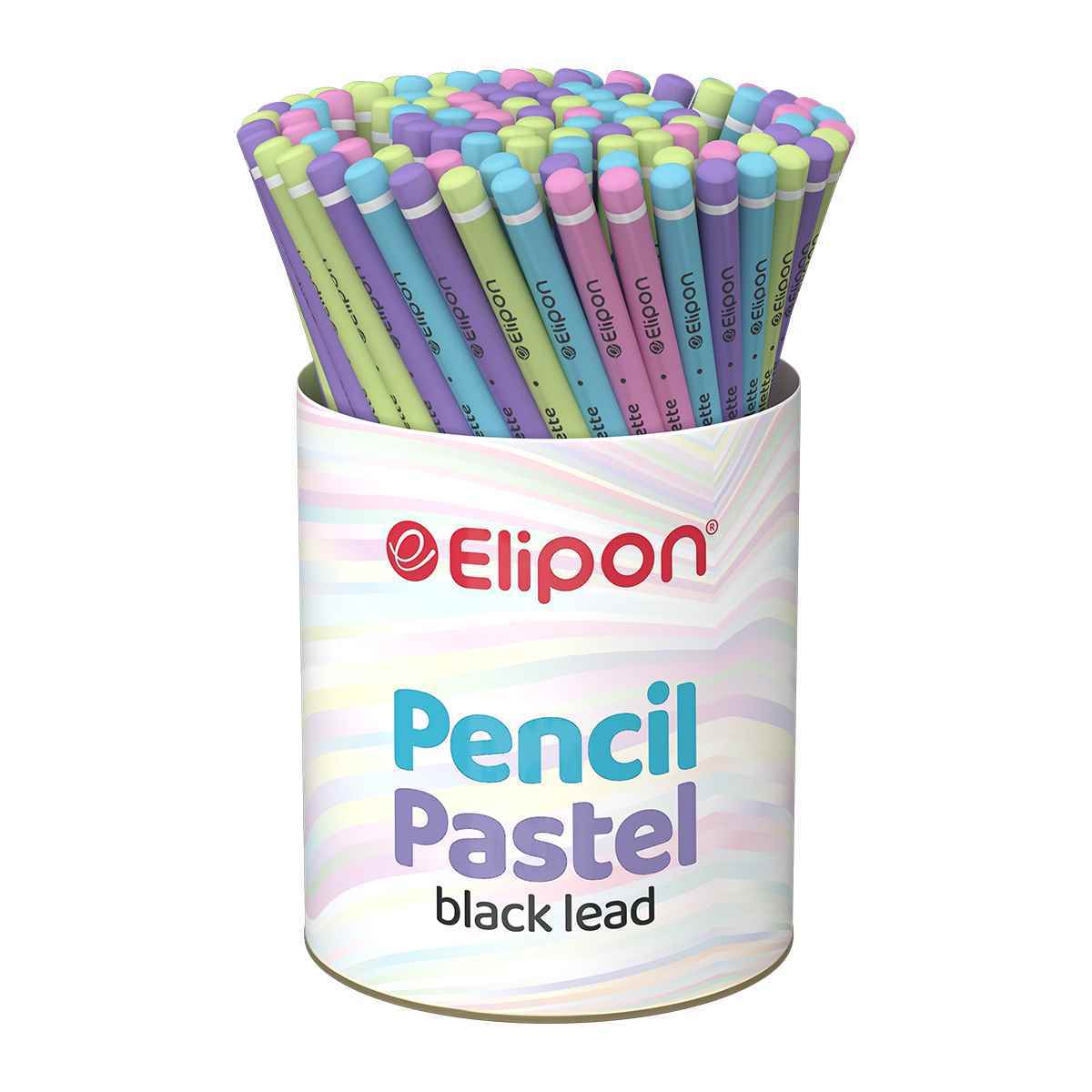 مداد مشکی(بدنه گرد)پاستلی قوطی 72عددی الیپون کد8441030