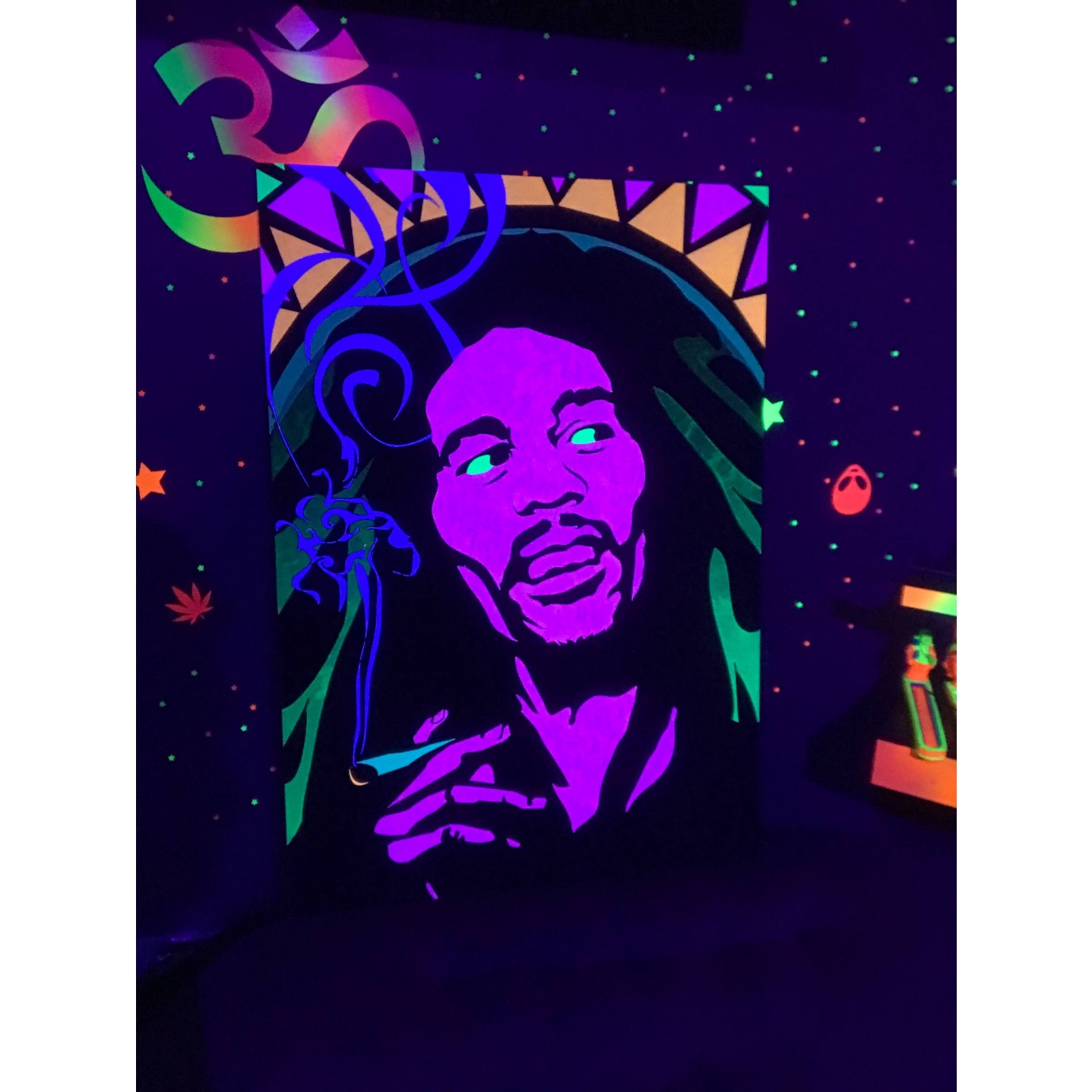 تابلو بلک لایت طرح باب مارلی Blacklight