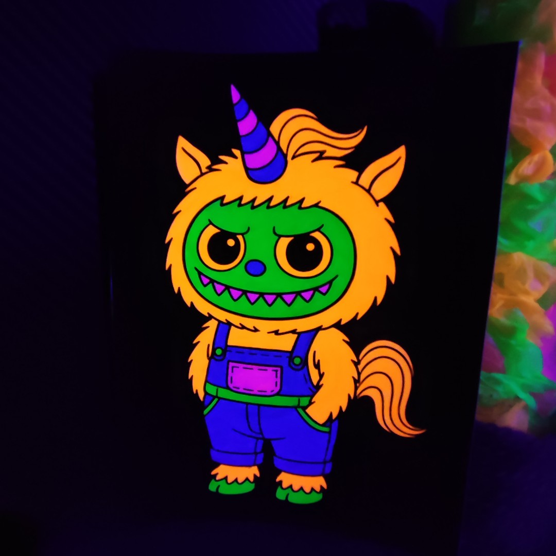 تابلو بلک لایت طرح لبوبو سه Blacklight