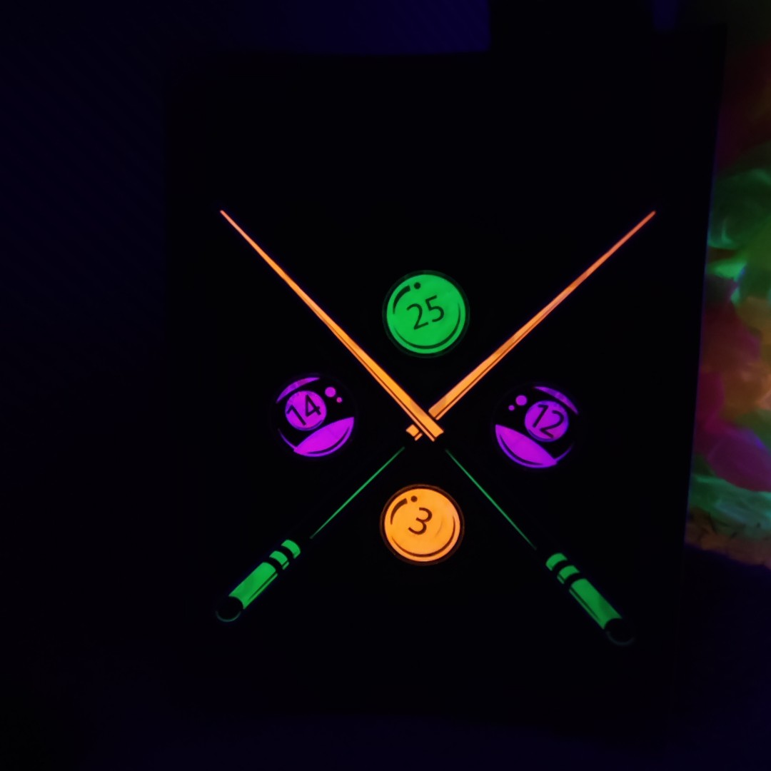 تابلو بلک لایت طرح بیلیارد پنج Blacklight