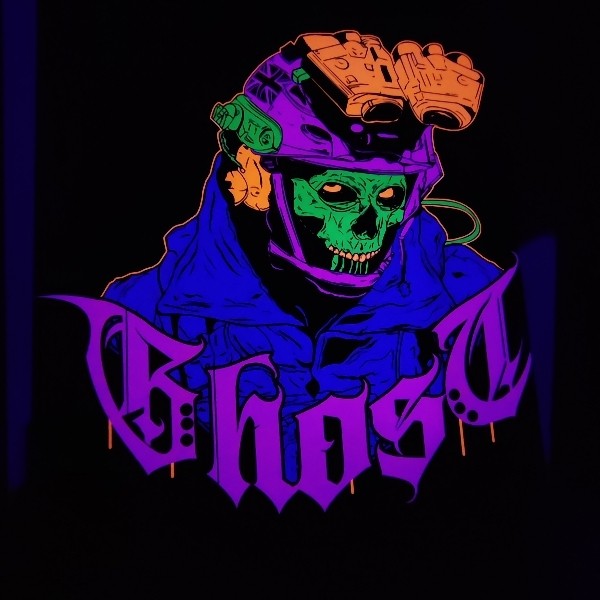 تابلو بلک لایت طرح گوست Blacklight