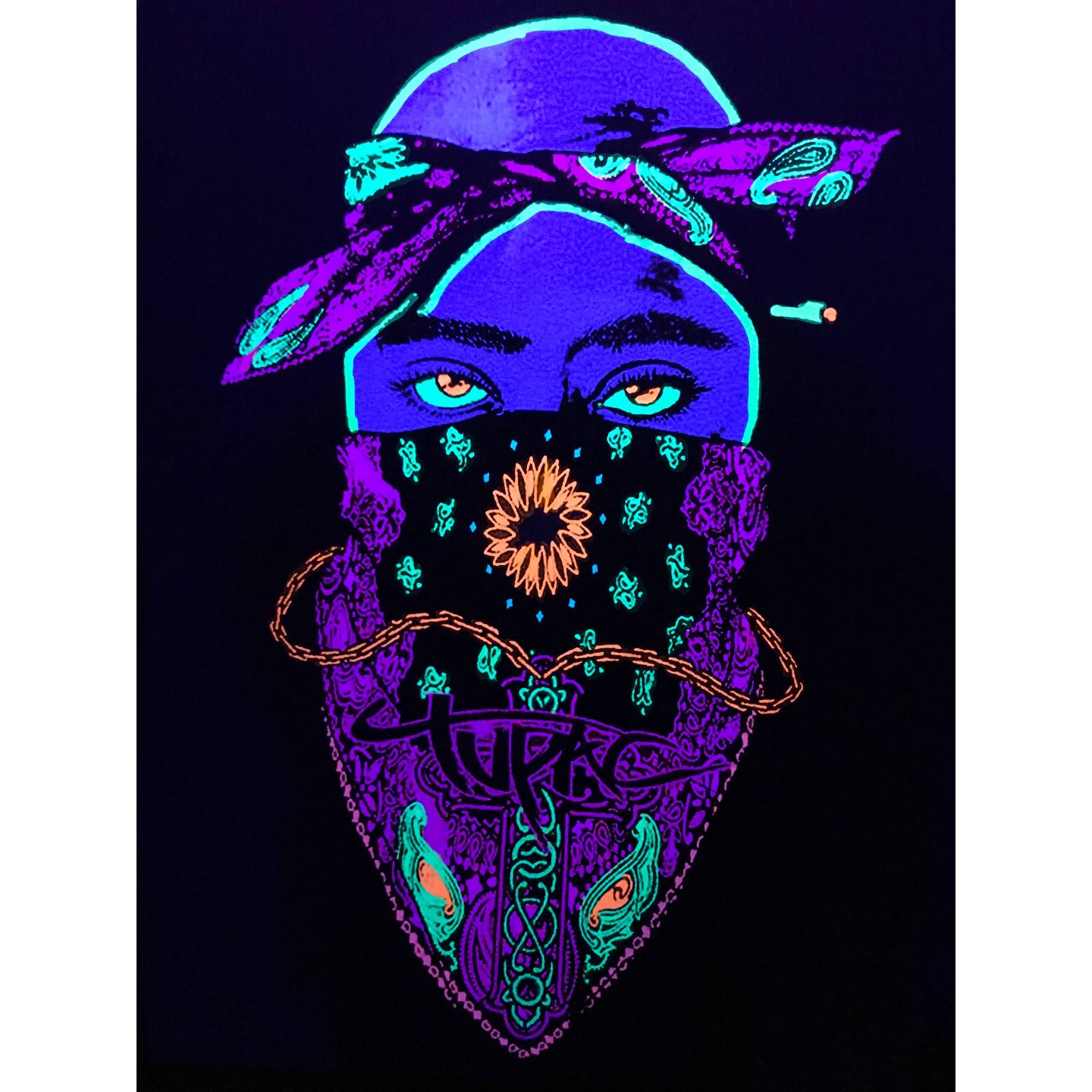 تابلو بلک لایت طرح توپاک سه Blacklight