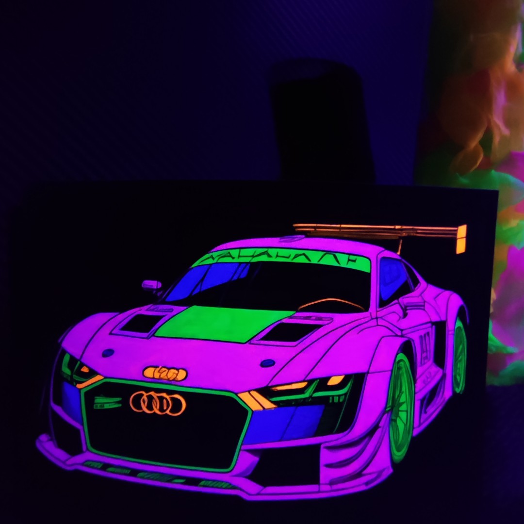 تابلو بلک لایت طرح ماشین پنج Blacklight