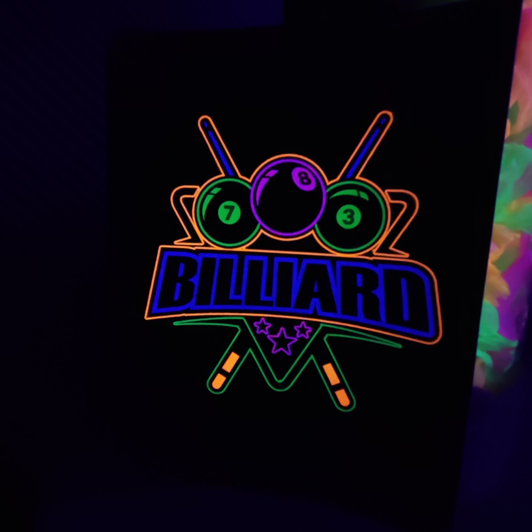 تابلو بلک لایت طرح بیلیارد دو Blacklight