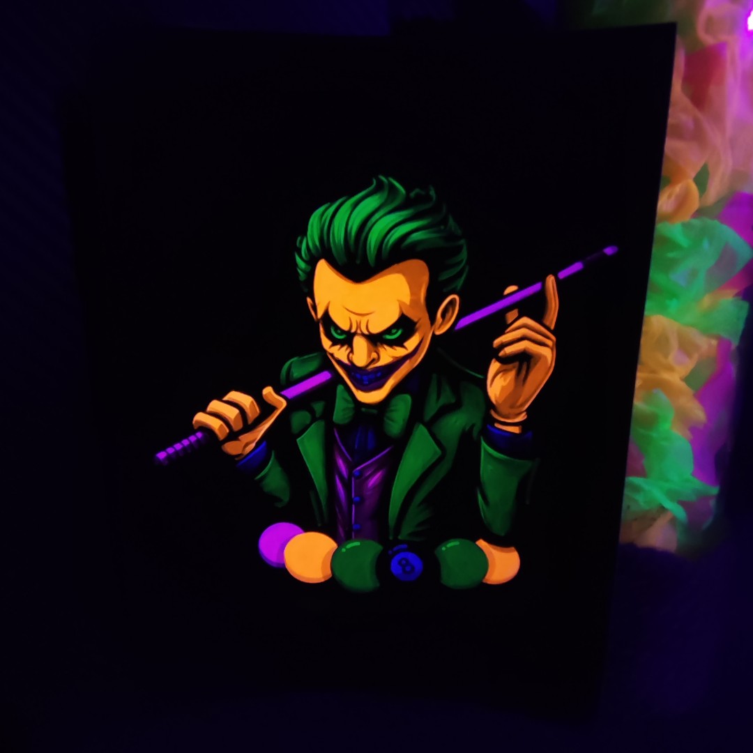 تابلو بلک لایت طرح بیلیارد چهار Blacklight