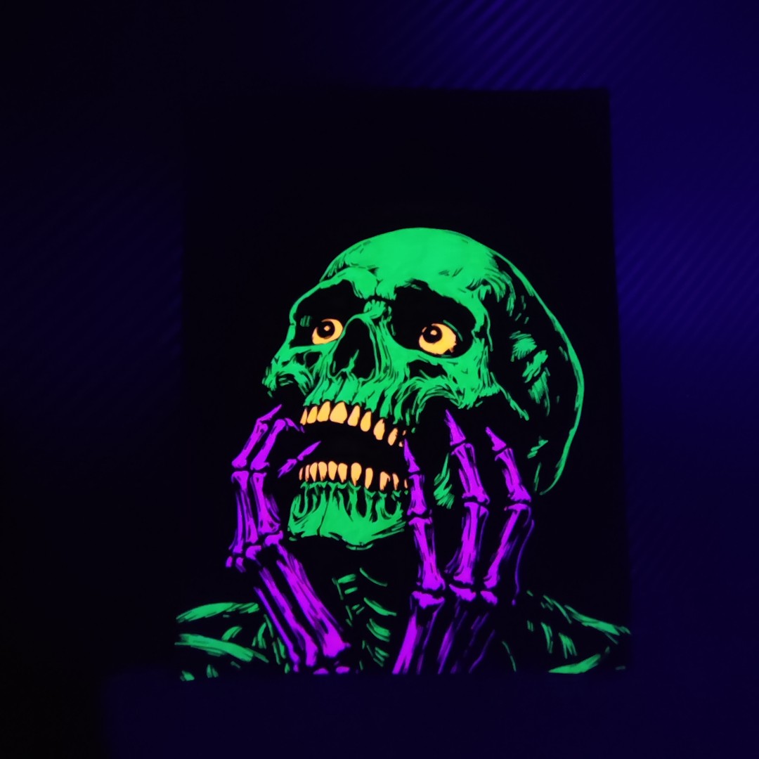 تابلو بلک لایت طرح اسکلت Blacklight