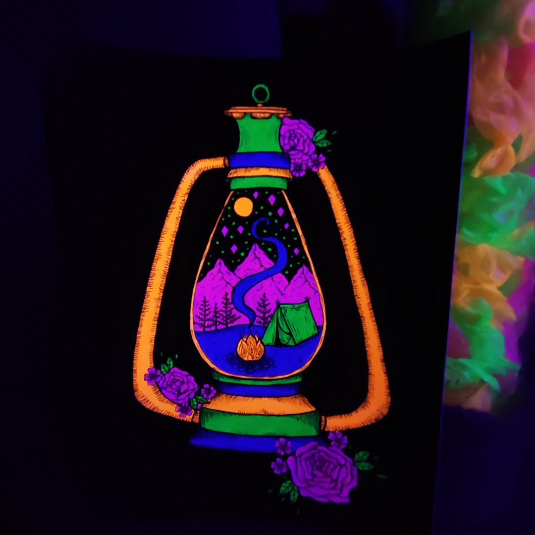 تابلو بلک لایت طرح فانوس Blacklight