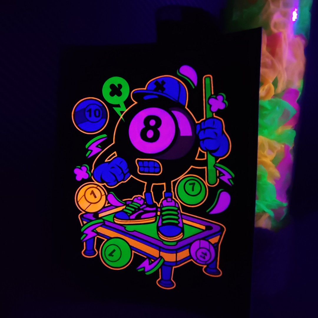 تابلو بلک لایت طرح بیلیارد یک Blacklight