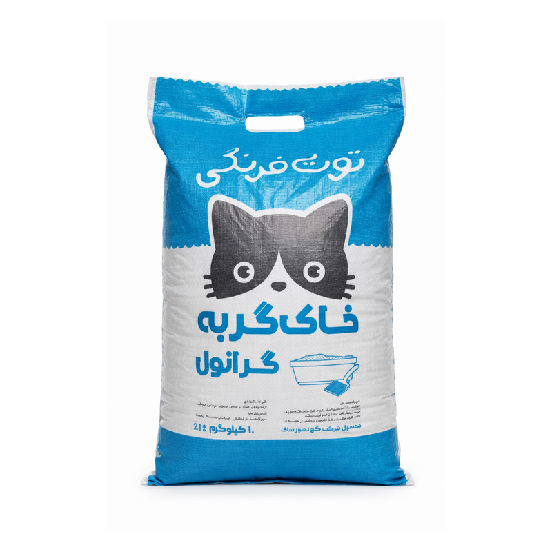 خاک گربه شاتوت گرانول توت فرنگی وزن 10 کیلوگرم، مناسب بالغ، سالمند و توله، ابعاد 35×10×65 سانتیمتر