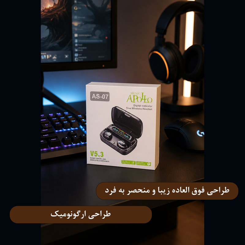 هدفون بلوتوثی موزیک آپولو مدل GAS07-TWS V5.3