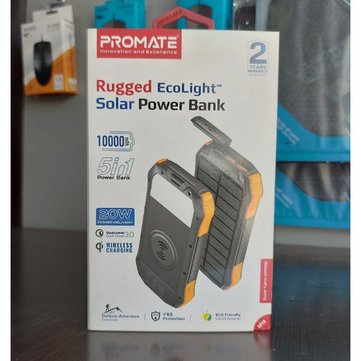 پاور بانک خورشیدی PROMATE مدل SolarTank- 10PDQi