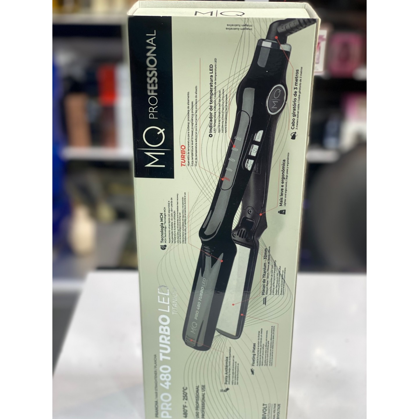 اتو مو حرفه ای MQ Professional Pro 480 Turbo LED (صفحات تیتانیومی)