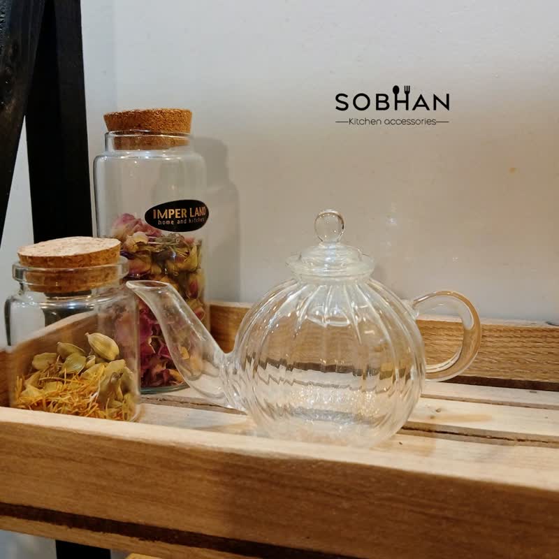 قوری زعفران پیرکس شیاردار