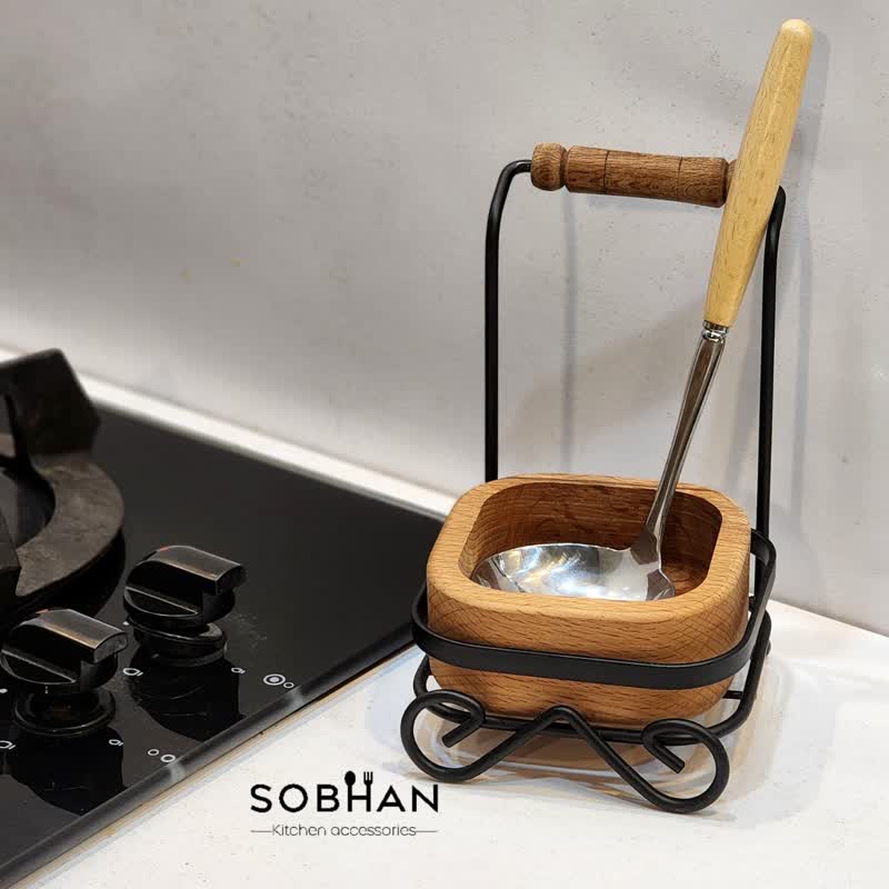 جا قاشقی کنار گازی فلز و چوب صبا
