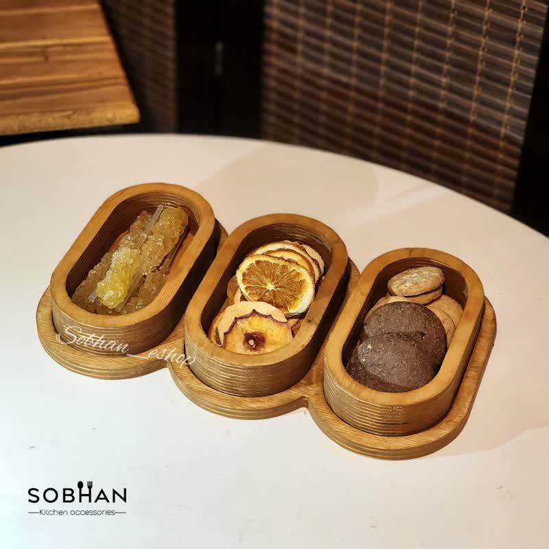 اردو خوری سه خانه بیضی پیاله دار