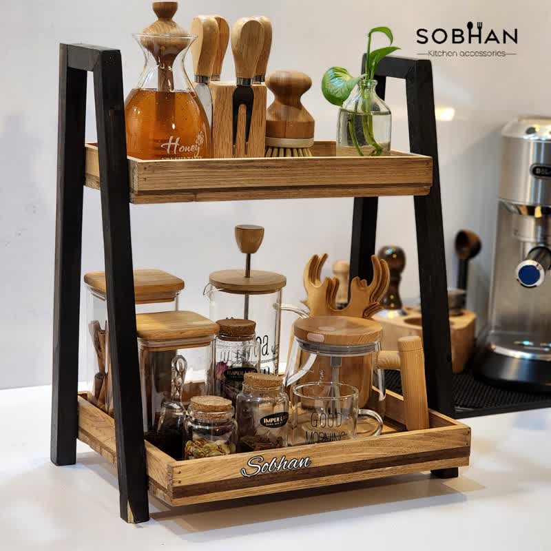 استند دو رنگ چوبی