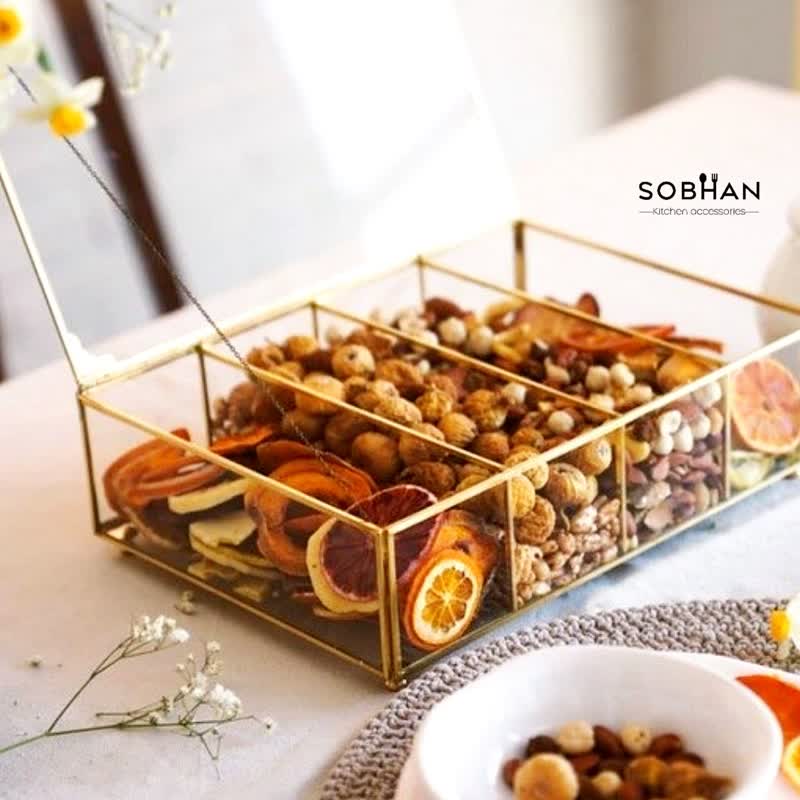 جعبه تی بگ 4 خانه برنجی