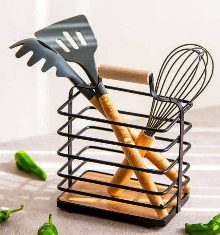 جا قاشقی چوب و فلز kb home