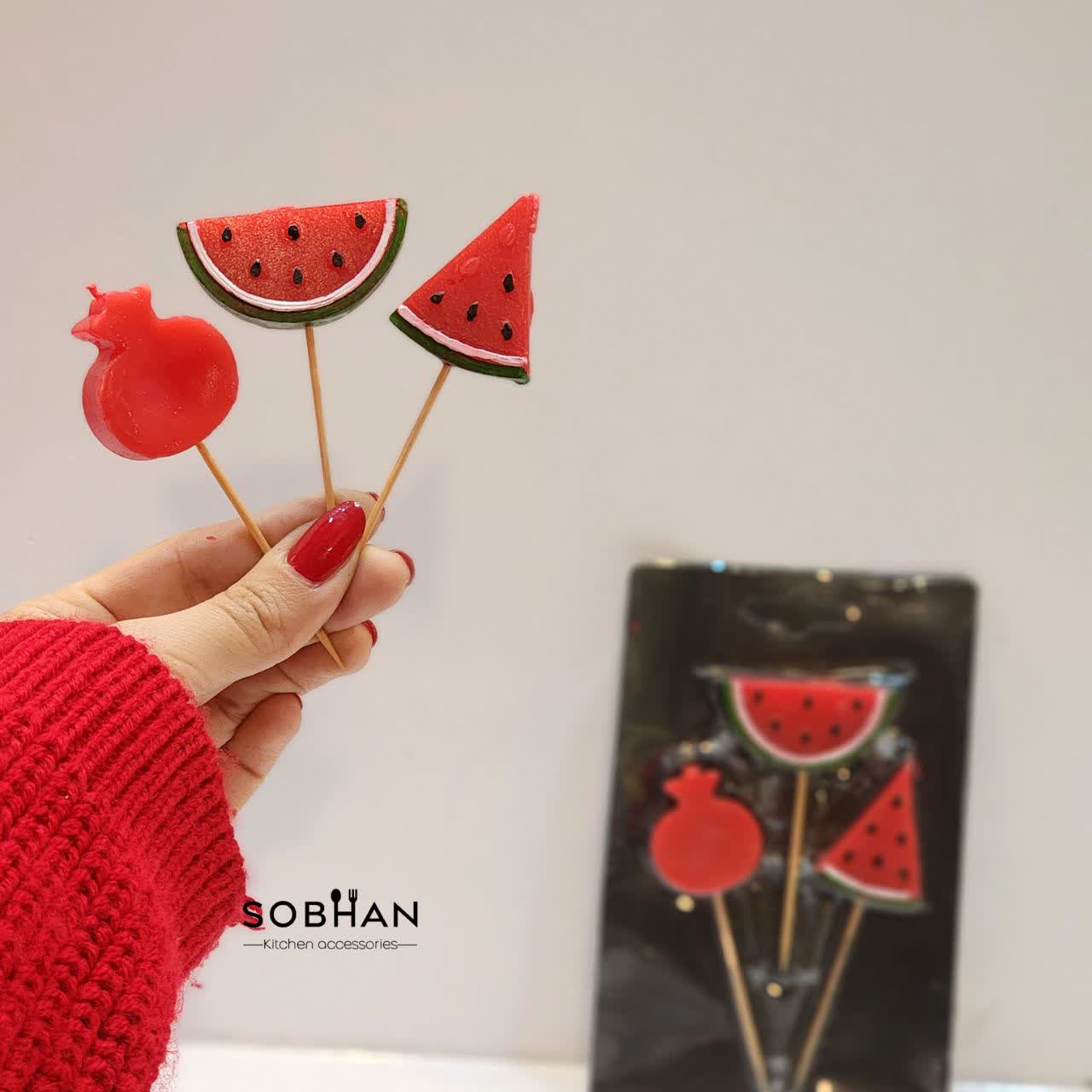پک سه عددی شمع خلال دار