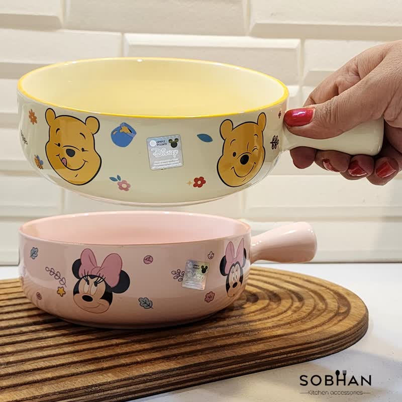 تابه گرد دسته دار سرامیکی عروسکی