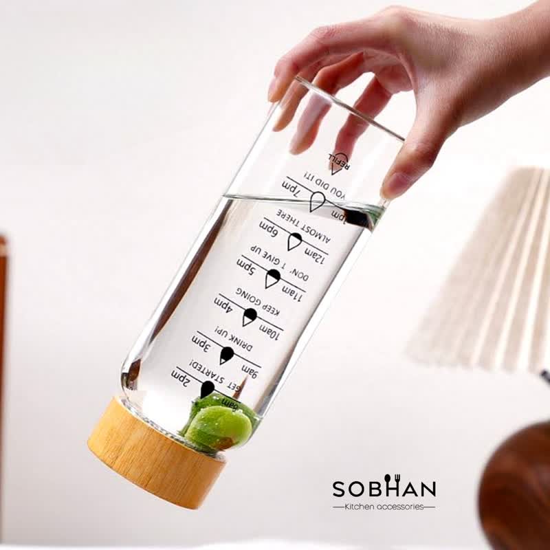 بطری پیرکس در چوبی در سه سایز