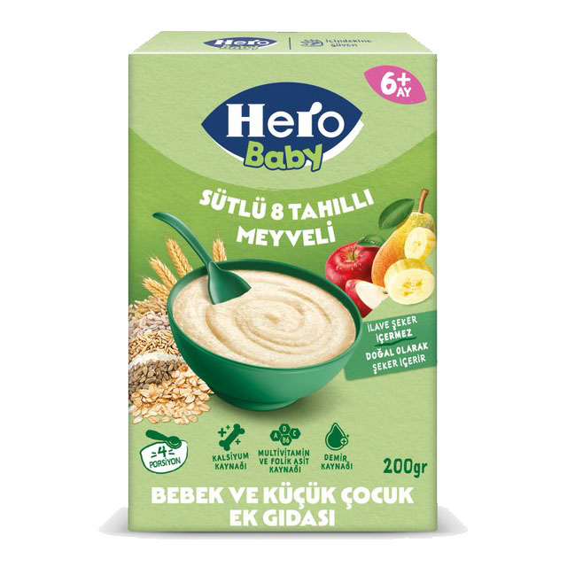 سرلاک ارگانیک چند غله سیب موز گلابی هیروبیبی Hero Baby