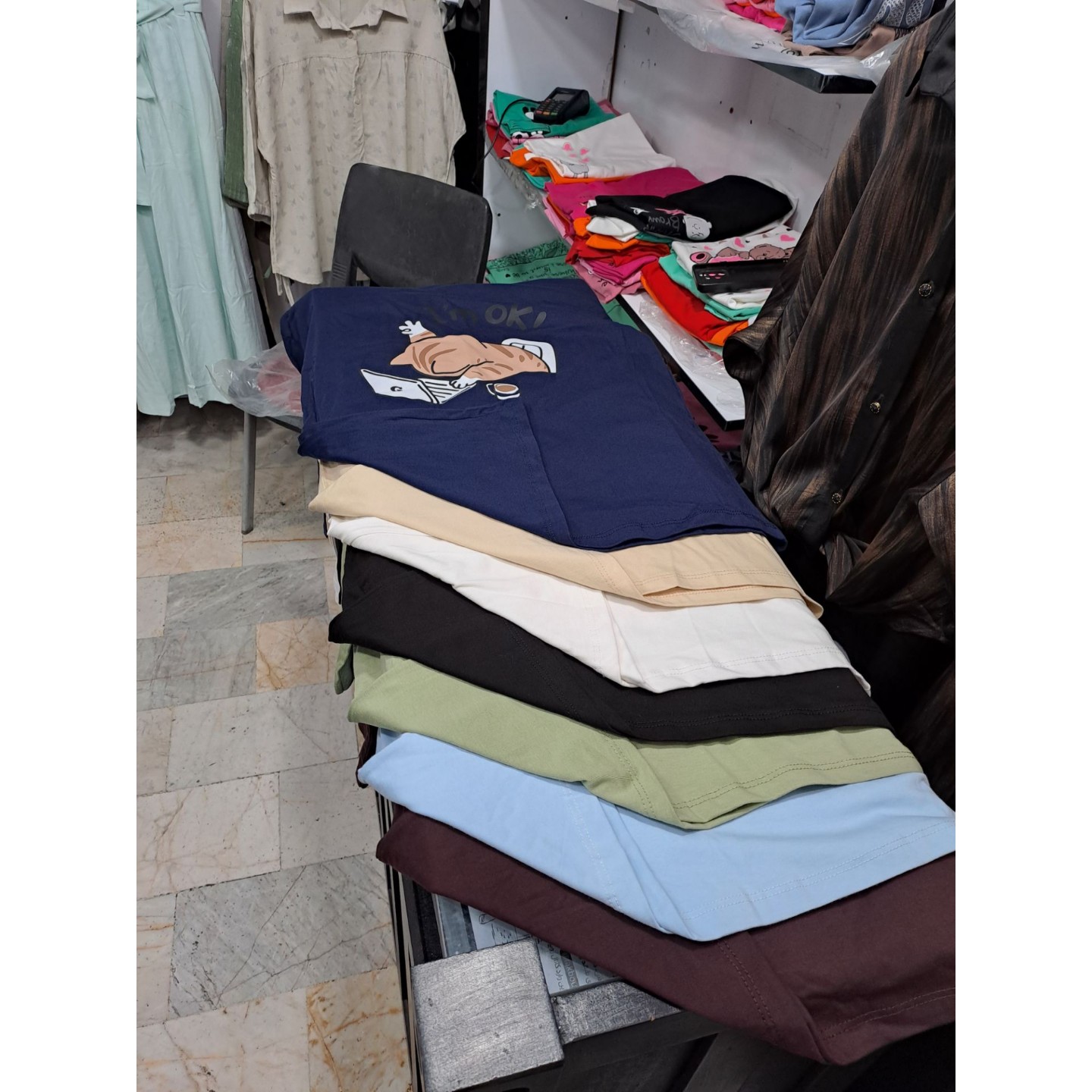 تی شرت زنانه باکسی نخ پنبه طرح گربه