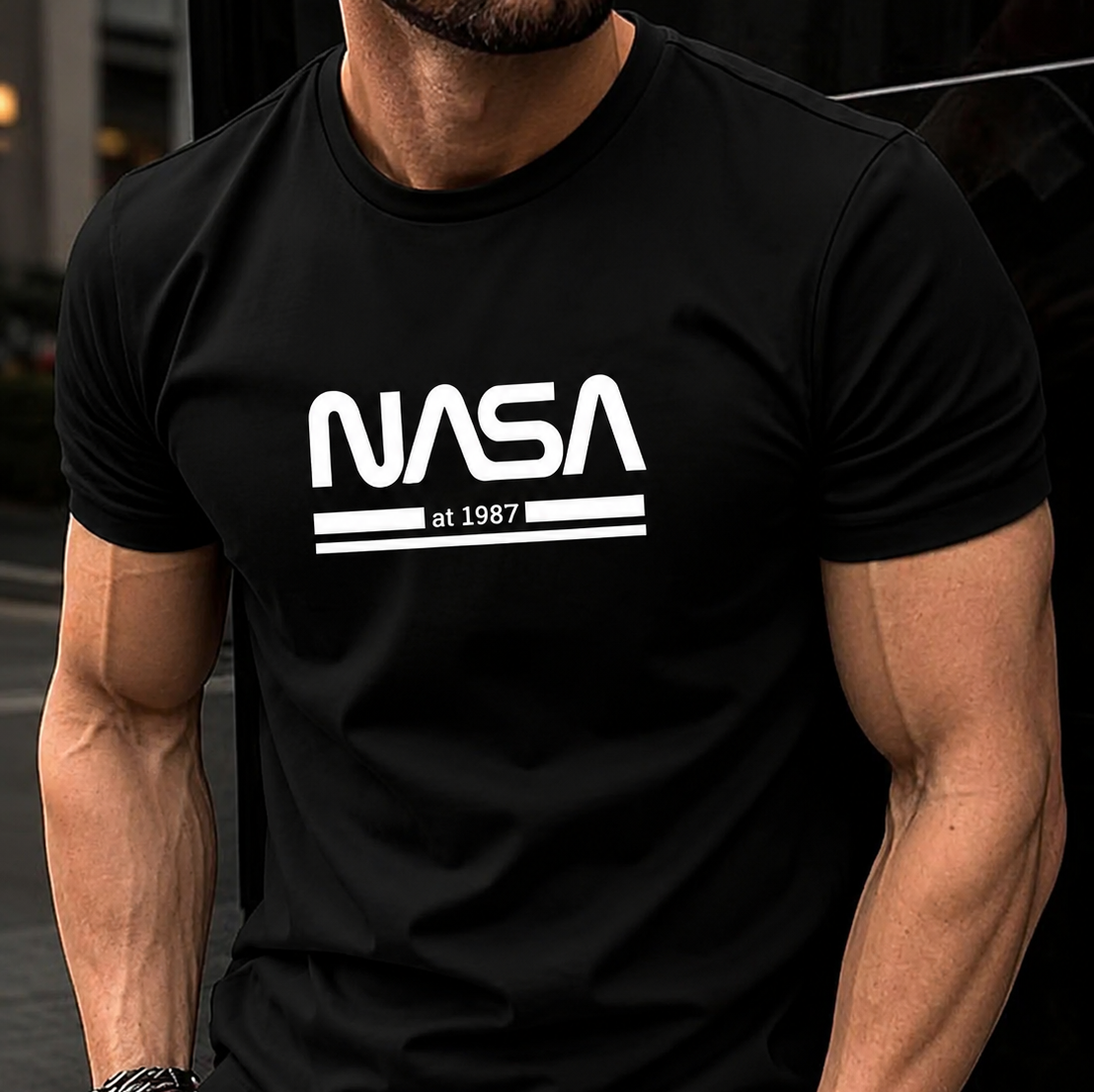 تیشرت نخ پنبه طرح Space Style