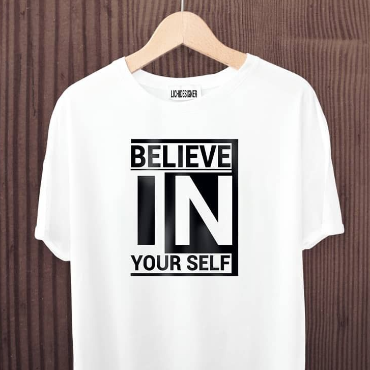 تیشرت نخ پنبه طرح Believe in Yourself