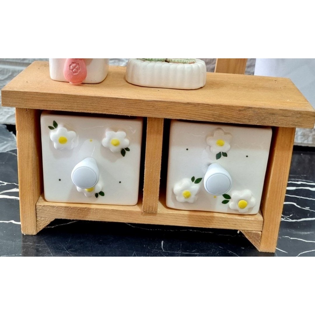 استند چوبی اشپزخانه دو کشو جای ادویه