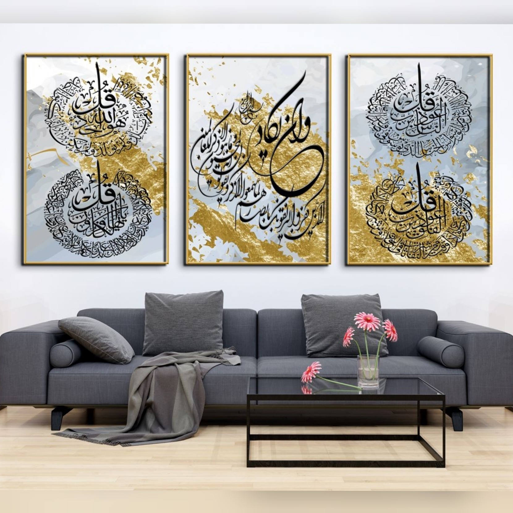 تابلو دکوراتیو 3تیکه کد 723(پسکرایه)