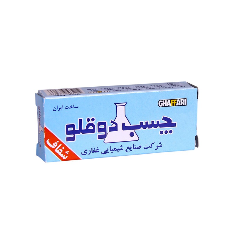 چسب دوقلو بی رنگ (شفاف) غفاری 20 گرم
