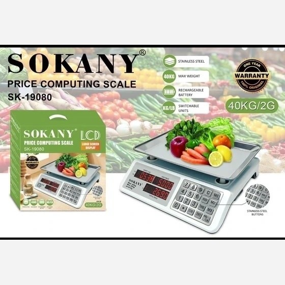 ترازو دیجیتال فروشگاهی سوکانی مدل SK19080 ظرفیت 40 کیلوگرم