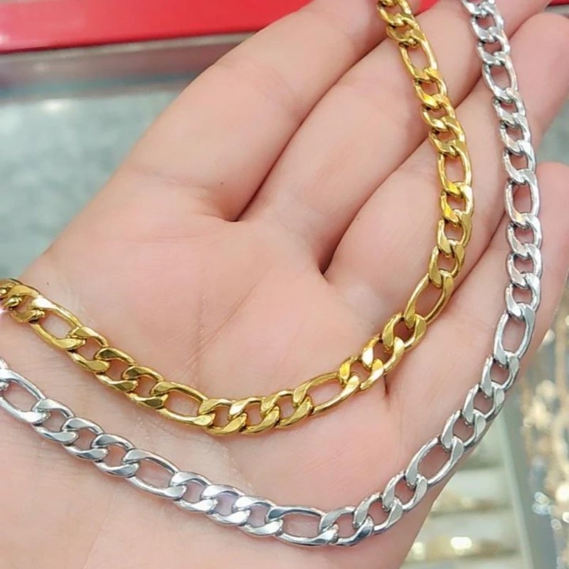 پابند فیگارو استیل نقره ای و طلایی
