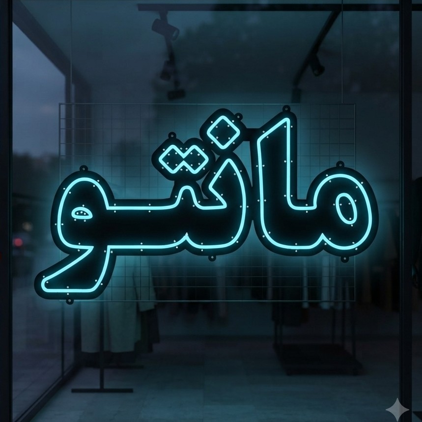 تابلو نئون فلکسی سیلیکون نوشته مانتو