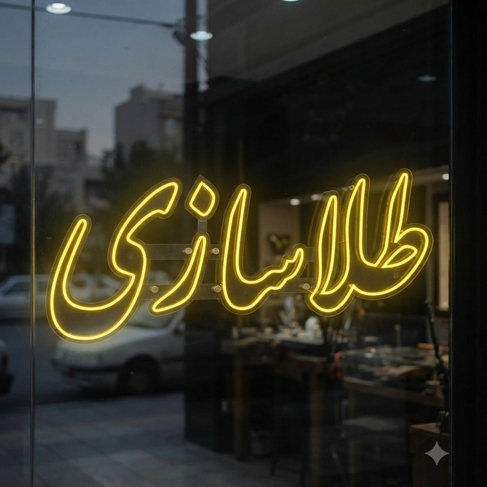 تابلو نئون فلکسی سیلیکون نوشته طلاسازی