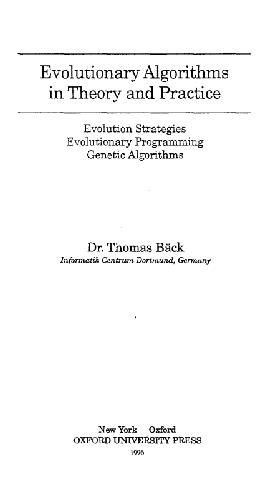 خرید و دانلود نسخه کامل کتاب Evolutionary Algorithms in Theory and Practice