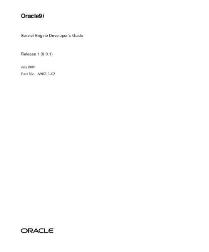 خرید و دانلود نسخه کامل کتاب Oracle9i Servlet Engine Developer s Guide (Part No A90213-02) (Release 9 0 1) فایل مجازی و
