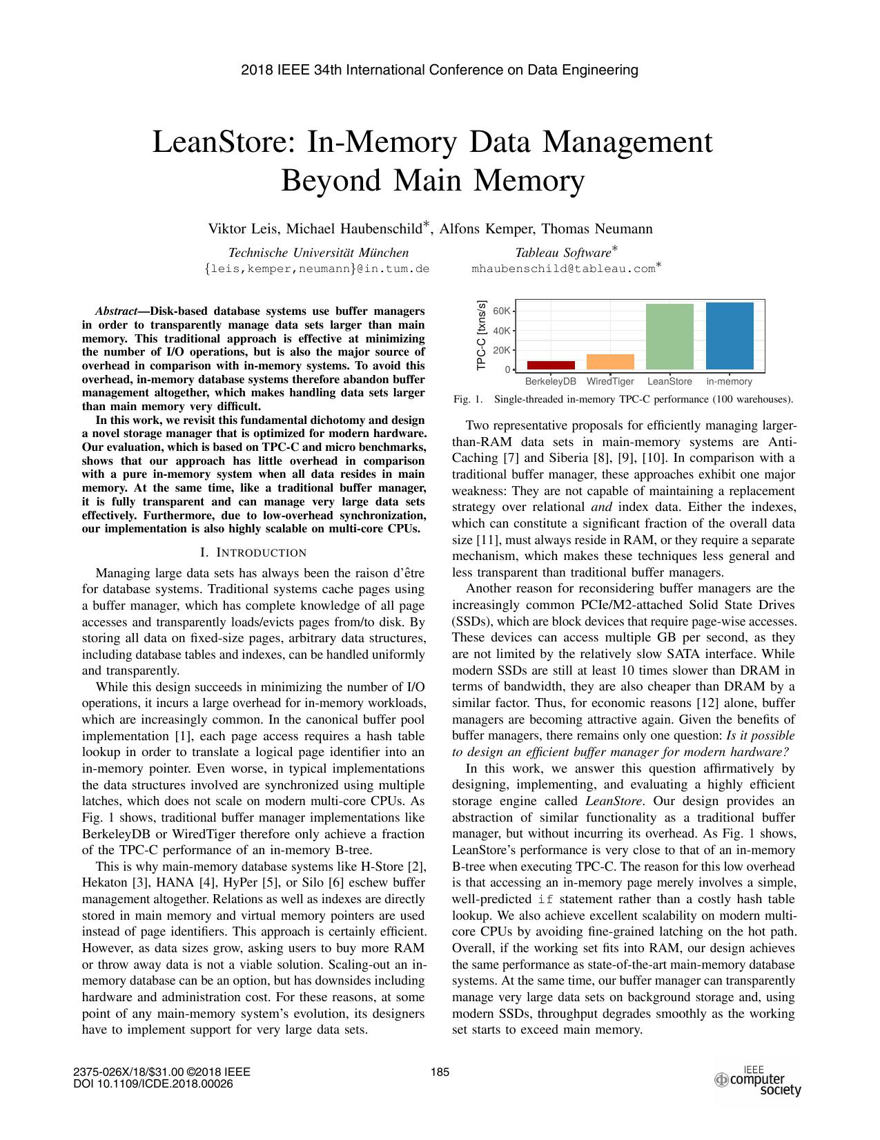 خرید و دانلود نسخه کامل کتاب LeanStore: In-Memory Data Management beyond Main Memory [article] فایل مجازی و دانلودی
