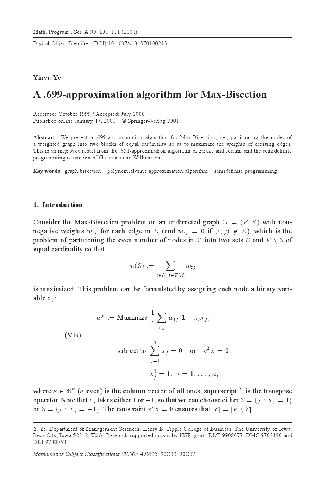 خرید و دانلود نسخه کامل کتاب 699-approximation algorithm for Max-Bisection