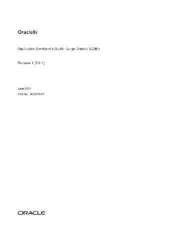 خرید و دانلود نسخه کامل کتاب Oracle 9i Application Developers Guide (LOBs) (Part No A88879-01) (Release 9 0 1) (2001) فا