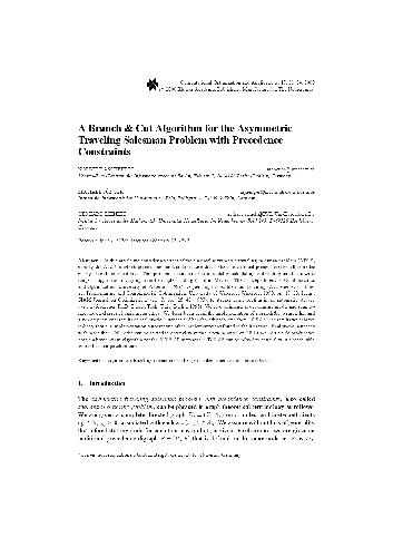 خرید و دانلود نسخه کامل کتاب A Branch & Cut Algorithm for the Asymmetric Traveling Salesman Problem with Precedence Cons