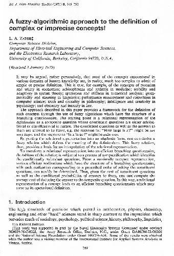 خرید و دانلود نسخه کامل کتاب A fuzzy-algorithmic approach to the definition of complex or imprecise concepts فایل مجازی