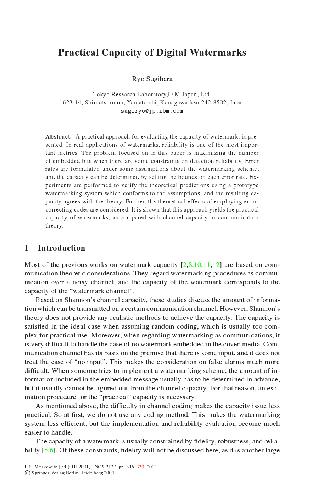 خرید و دانلود نسخه کامل کتاب Practical Capacity of DigitalWatermarks فایل مجازی و دانلودی
