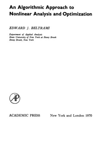 خرید و دانلود نسخه کامل کتاب An Algorithmic Approach to Nonlinear Analysis and Optimization